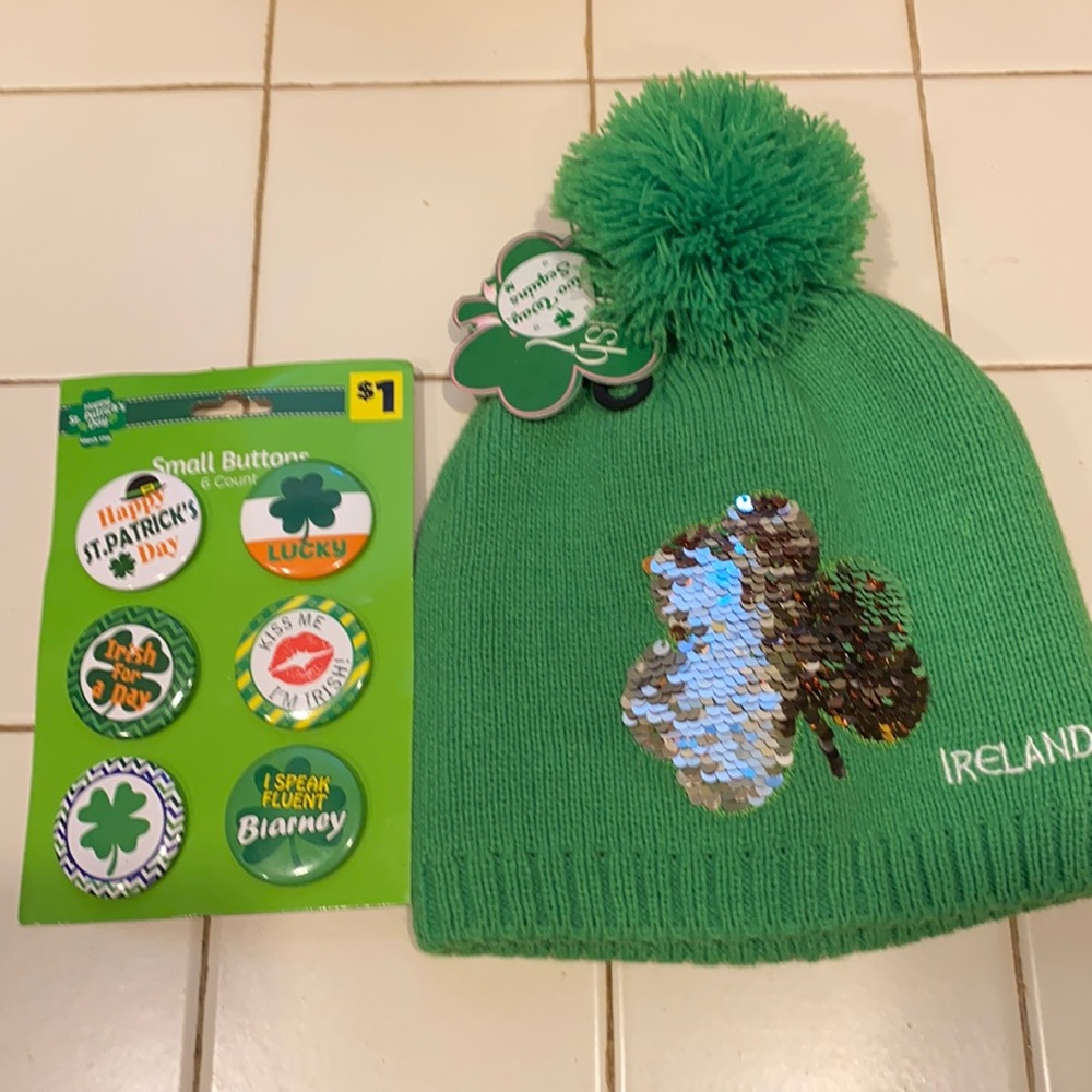 Green Made with love Ireland hat with tag
